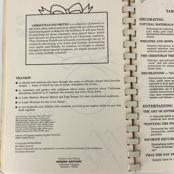 Christmas Favorites Spiral-Bound The Holiday Handbook 1990 Edition Recipes Tips - Picture 4 of 16